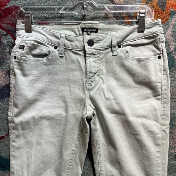 Dear John Light Blue Playback Cuffed Chopped Straight Leg Jeans - Picture 2 of 10